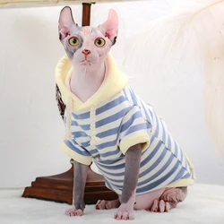 Sudadera de rayas para gatos y perros – Abrigo térmico de algodón