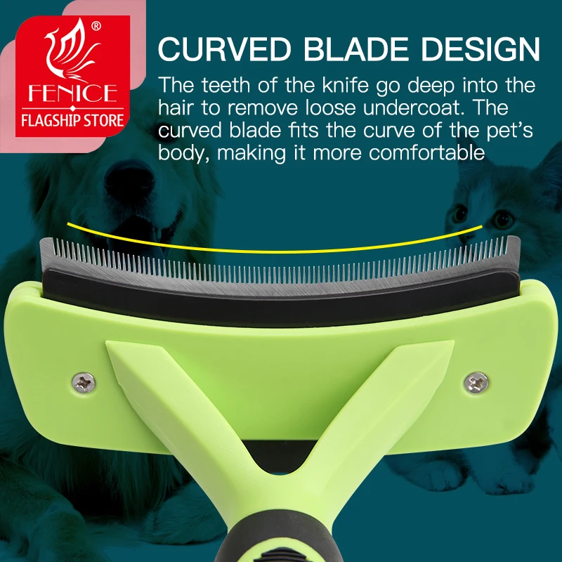 Fenice-cepillo de alambre de arco autolimpiante para perro y gato, elimina el pelo, masajes, peine para mascotas, SUMINISTROS DE ASEO - imagen 4