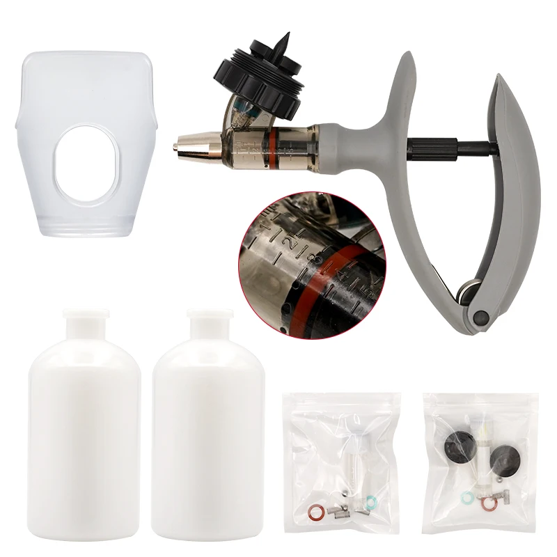 Jeringa veterinaria automática continua ajustable con botella, inyección de animales, vacuna para ganado, cerdo, ganado, oveja, 1 ml, 2 ml, 5ml - imagen 4