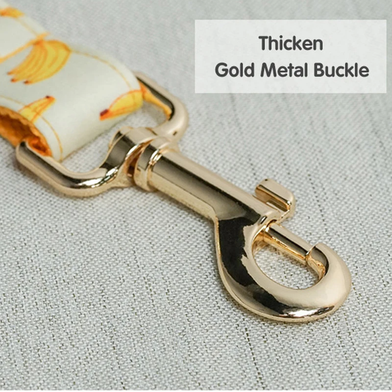 Collar de diseño personalizado para perro, conjunto de Collar y correa para perro, plátano amarillo, pajarita, correa a juego, hebilla dorada - imagen 4