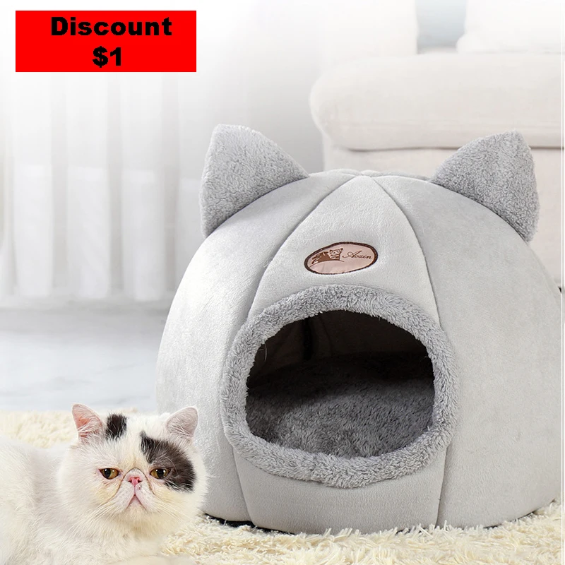 Cama cómoda para dormir profundamente en invierno para Gato, cesta para casa de perro pequeña, productos para mascotas, tienda de campaña acogedora, nido de cueva, Cama Gato interior, novedad - imagen 2
