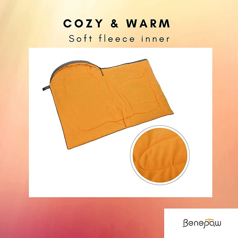Benepaw-saco de dormir portátil para perro, cama interior de lana corta impermeable para mascotas, para acampar y mochilero, fácil de limpiar - imagen 2