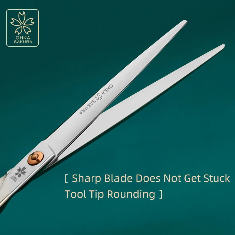 Tijeras de belleza profesionales, 7,0-7,5 pulgadas, tornillo dorado, cizalla directa, acero inoxidable 440C para afeitar, cuidado de mascotas, calidad japonesa - imagen 4