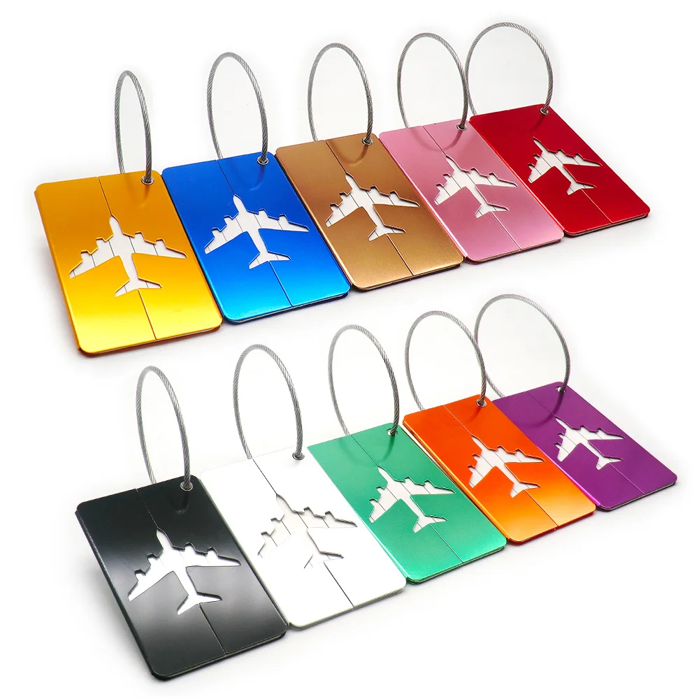 Venta al por mayor, 100 50 Uds., cubierta de negocios, placa de equipaje, nombre personalizado, número, tarjeta multifunción, etiqueta de identificación de perro de viaje de aluminio - imagen 3