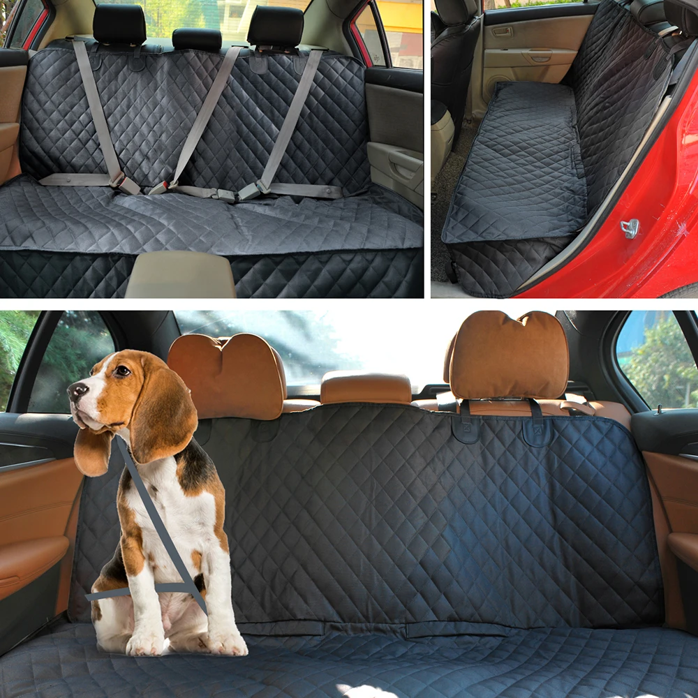 Funda para asiento de coche para perros, colchón portador de viaje para mascotas, Protector impermeable para asiento de coche con reposabrazos de asiento medio para perros