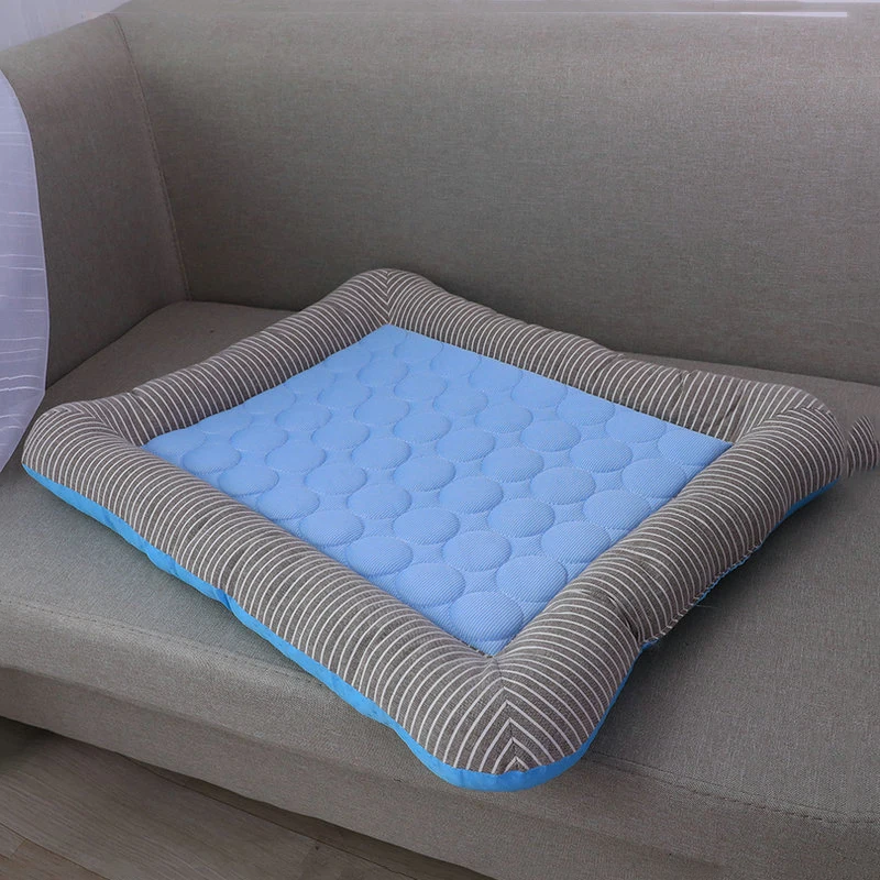 Cama para perro con sensación fresca de verano, cama antideslizante transpirable, estera de seda helada para cachorros, cojín para suelo de coche, sofá, nido, colchón tipo perrera - imagen 5