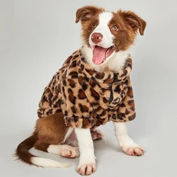 Abrigo de felpa leopardo para perro – Cálido otoño e invierno