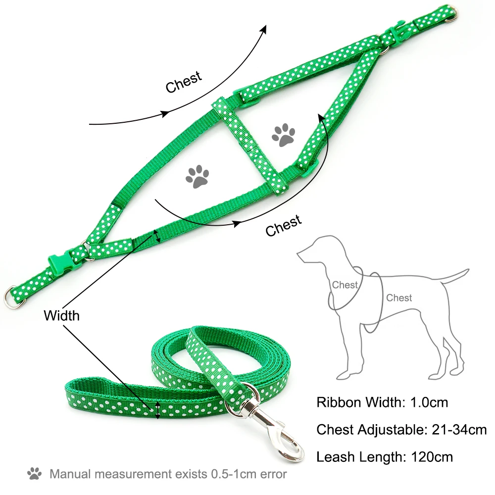 24 unids/lote Collar para perro y gato, Collar para mascota, plomo para cachorro, mascota pequeña, puntos para caminar al aire libre, impresión de Chihuahua Terier Schnauzer - imagen 3