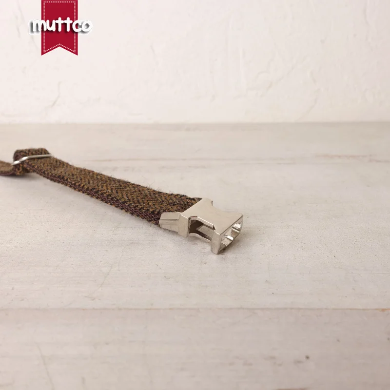 MUTTCO venta al por menor grabado delicada-Diseño personalizado gato collares castaño oscuro traje collar hecho a mano 2 tamaños UCC118 - imagen 3