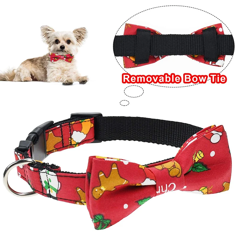 Benepaw-Collar con pajarita extraíble para perro, hebilla ajustable duradera de Navidad, adecuado para perros pequeños, medianos y grandes - imagen 4