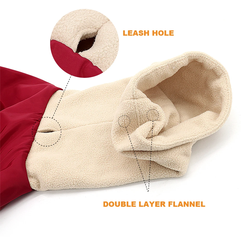 Ropa muy cálida para perros, abrigo impermeable para perros grandes, chaqueta gruesa, ropa de invierno para mascotas, chaleco con cuello cálido, pastor Wolfhound - imagen 3