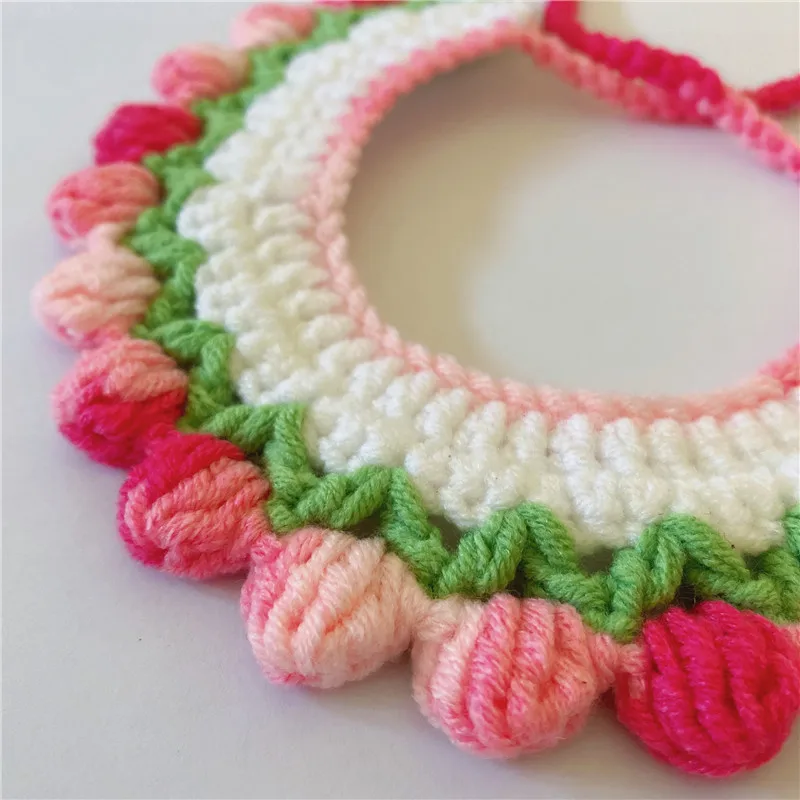 Collar de lana tejido a mano para gato y perro, collar bonito para mascotas - imagen 5