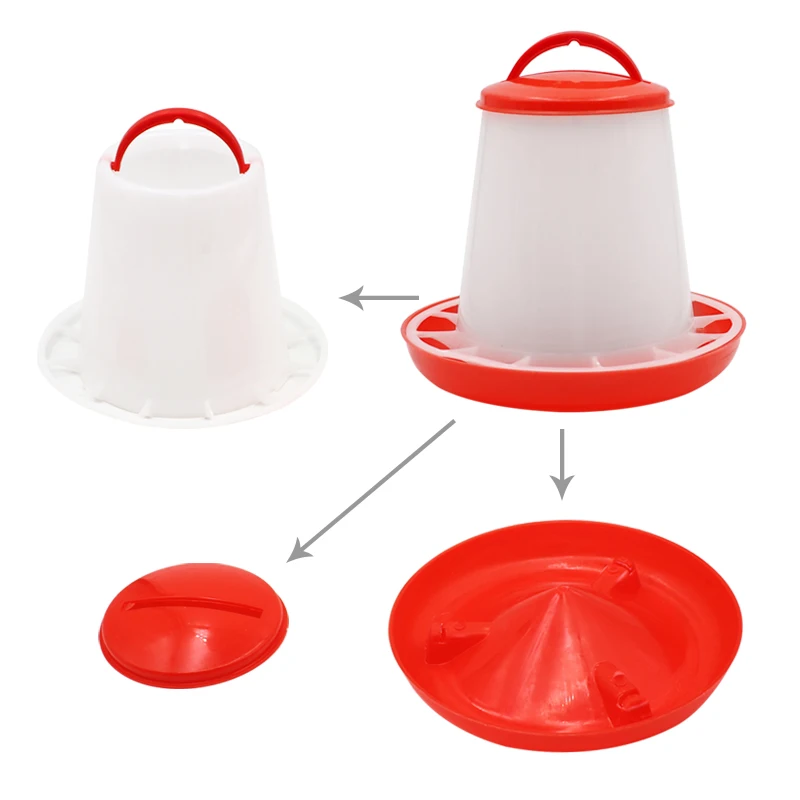 Barril alimentador de aves de corral, 2 piezas, 6Kg, fuente de tierra de pato, cubo alimentador de codorniz, suministros de herramientas de alimentación de aves de corral - imagen 2