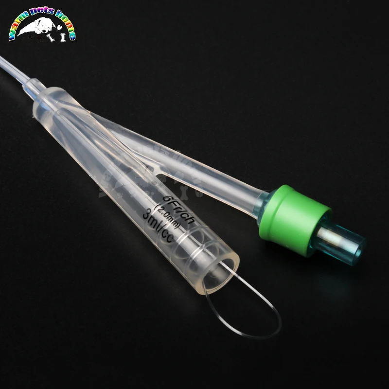Catéter urinario canino bidireccional Foley con globo, cateteres para perros Foley de 2 vías, cateteres de orina de silicona, instrumento veterinario - imagen 3