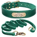 green collar leash