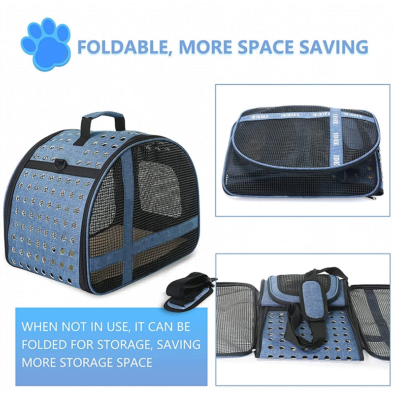 Benepaw-Bolsa de transporte duradera para gatos, malla de ventilación para ventanas, correa de hombro, bolso de transporte de lados suaves para pequeños perros y gatos, Viajes - imagen 2