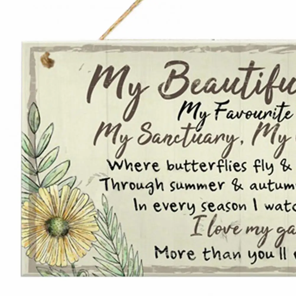 1 Juego de madera respetuoso del medio ambiente resistente al desgaste de madera colgante de pared signo de placa de la Casa de la pared, decoración para el hogar, accesorios, - imagen 4