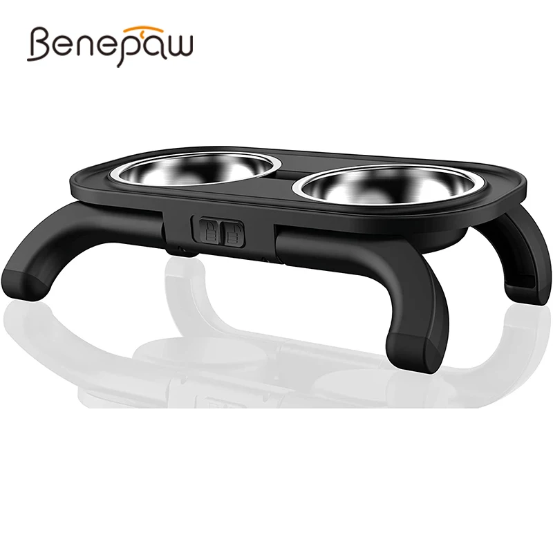 benepaw cuencos elevados acero inoxidable perro cuencos soporte ajustable desmontable antideslizante sin derrames