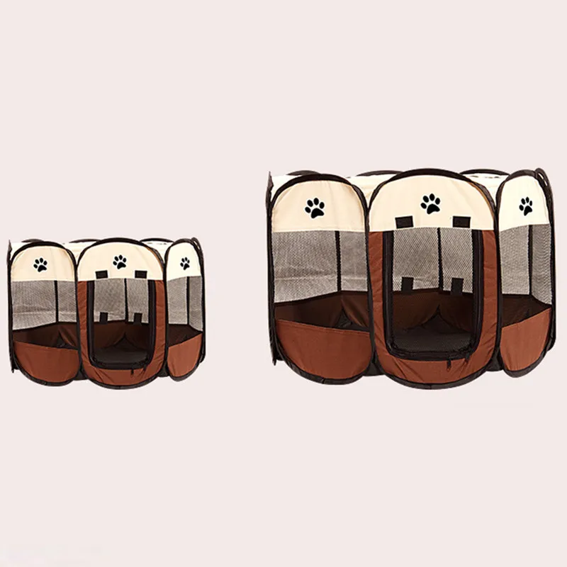 Jaula octogonal portátil para mascotas, casa de perro para gato, Corralito, perrera para cachorros, valla de fácil operación, casa plegable para perros grandes al aire libre - imagen 3