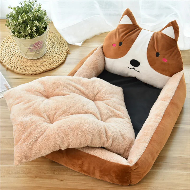 Winter Warm Puppy Cat Bed Sofa Washable Cartoon Pet Beds for Small Dogs Cats Yorkies Katten Kennels Pets Products Accessories - imagen 3