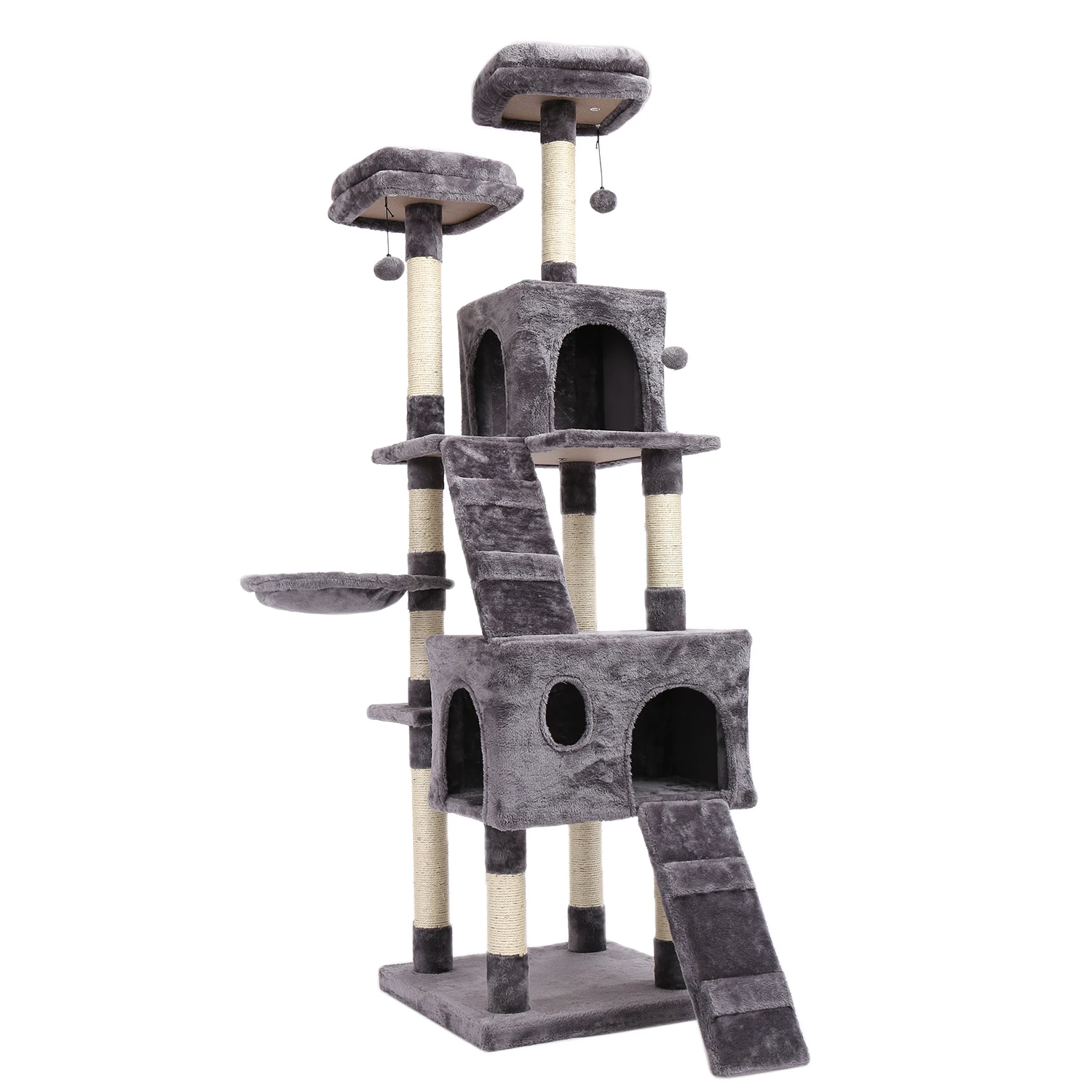 Torre de árbol para gatos grandes, muebles de condominio, poste para rascar, casa de juegos para gatitos, hamaca, perchas, plataforma, entrega rápida - imagen 3