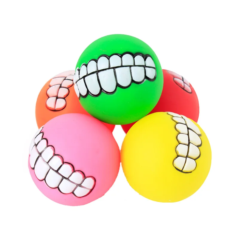 Juguetes de goma para perros, juguete para masticar dientes de limpieza chirriante, juguetes para cachorros pequeños, bola resistente a mordeduras, suministros para mascotas, Petshop, diámetro de 7cm, 1 ud. - imagen 5