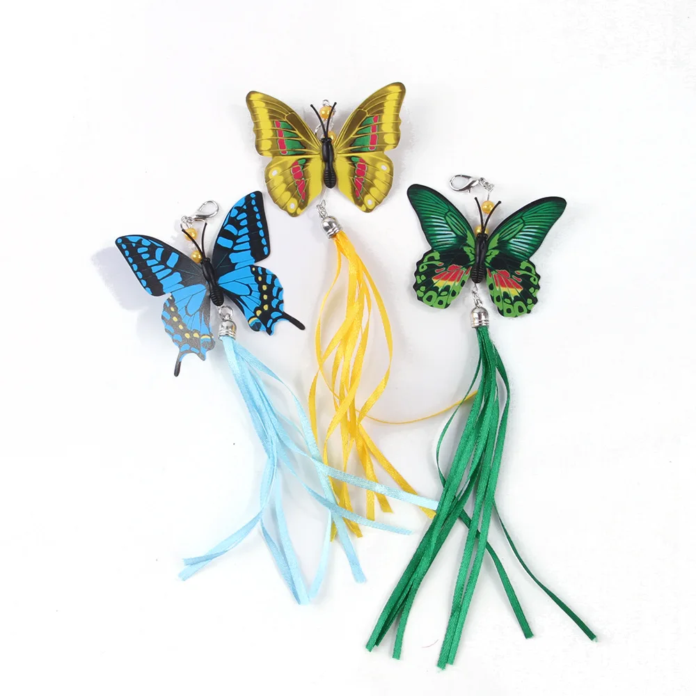 Juego de juguetes de plumas para gato, caña de pescar para gato, palo de mariposa, juguete de repuesto para gatito, juguetes para hacer ejercicio - imagen 4