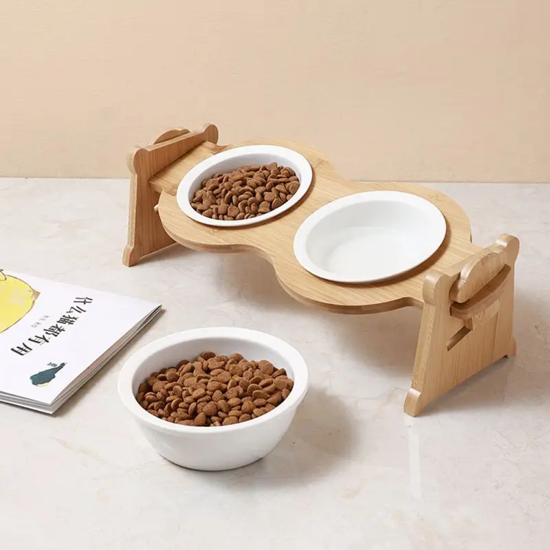 Cuencos elevados para gatos y perros con soporte, comida para mascotas y alimentador de platos de agua, productos para mascotas - imagen 3