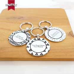 Placa de nombre para perro personalizada en acero inoxidable