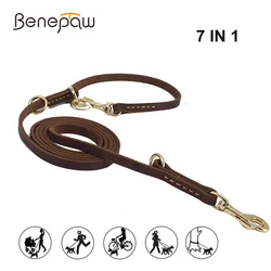Correa manos libres de cuero – Ajustable para perro S/M/L