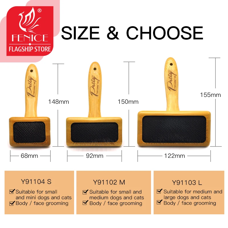 Fenice-cepillo de peine para perros y gatos, herramienta de aseo de belleza para mascotas, aguja de nudo abierto, removedor de pelo de mascotas - imagen 5