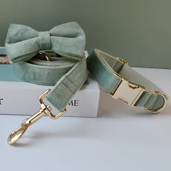 Collar personalizado de nailón para perro con lazo y grabado