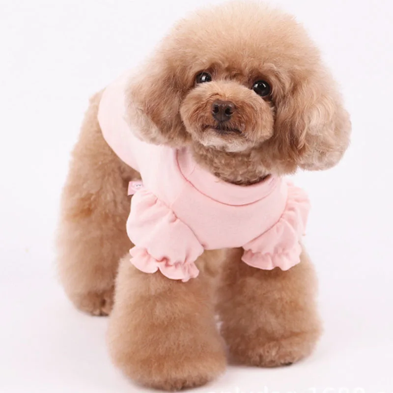 Ropa para perros y niñas, ropa para mascotas con flores, taza de té rosa y blanca, sudaderas con capucha para perros pequeños y medianos, sudadera para cachorros de Chihuahua XXL - imagen 4