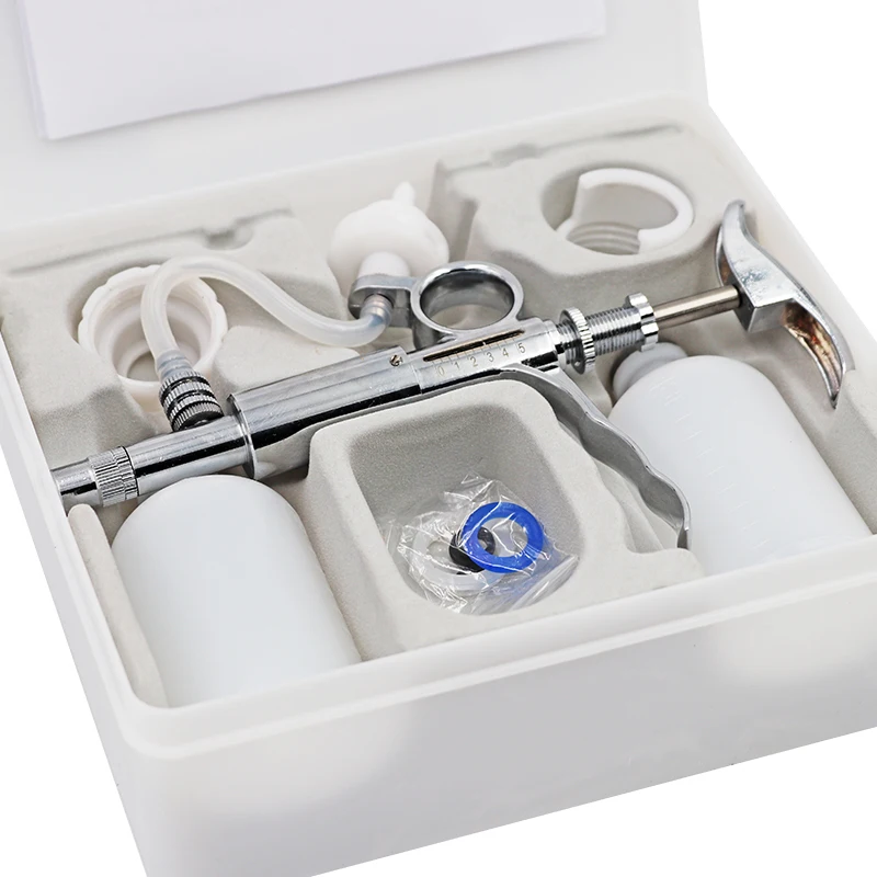 Jeringa continua automática para ganado, equipo veterinario con botellas, botella de vacuna doble, 0,5 ~ 5ml - imagen 2