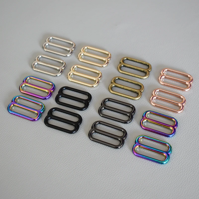 100 Pcs/Lot DIY dog collar Adjuster Slider for 25mm Webbing Adjustment DIY Accessories High Quality Plated Metal-seven color - imagen 5
