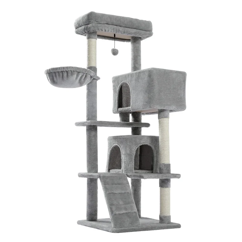 Torre de árbol de varios niveles para gatos, casa de juegos para mascotas, poste de rascado, Torre estable con bola colgante, lujo - imagen 3