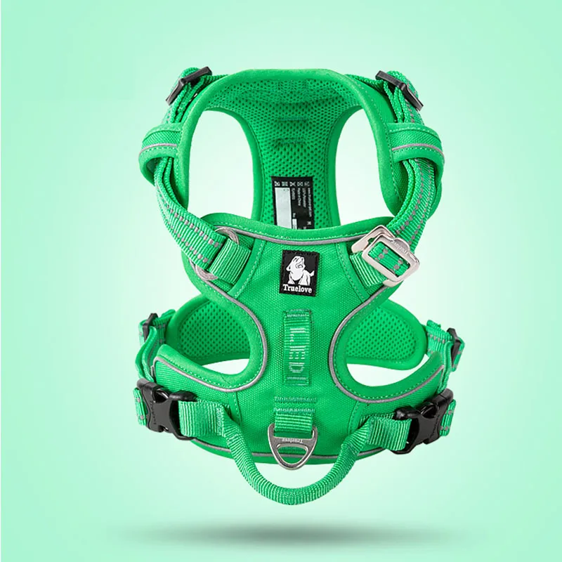 Green dog harness