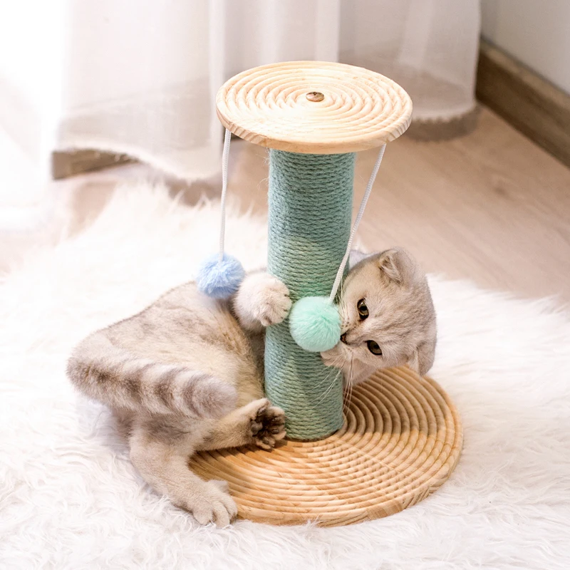 Rascador de garra de gato con bola colgante, juguetes interactivos, muebles estables y duraderos con cuerda de Sisal - imagen 2