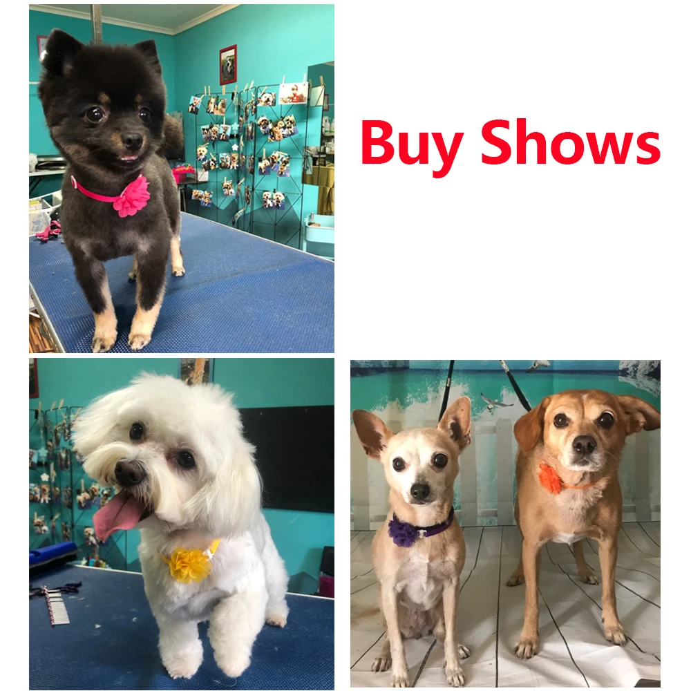 Pajarita ajustable para perros pequeños, lazo de gasa con flores, accesorios para mascotas, productos de aseo, 50 unidades - imagen 2