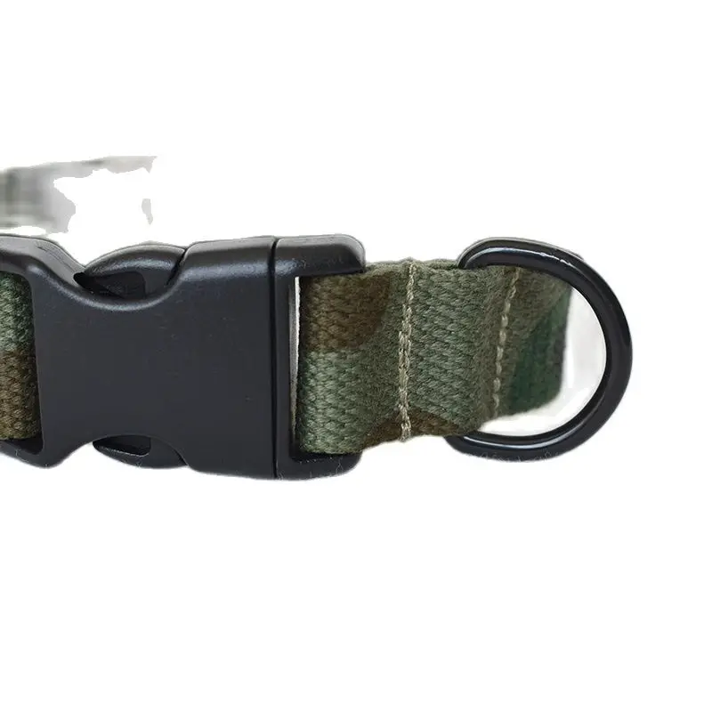 Collar de camuflaje verde personalizado para mascotas, juego de correa para caminar, placa de identificación personalizada para cachorros, grabado ajustable - imagen 4