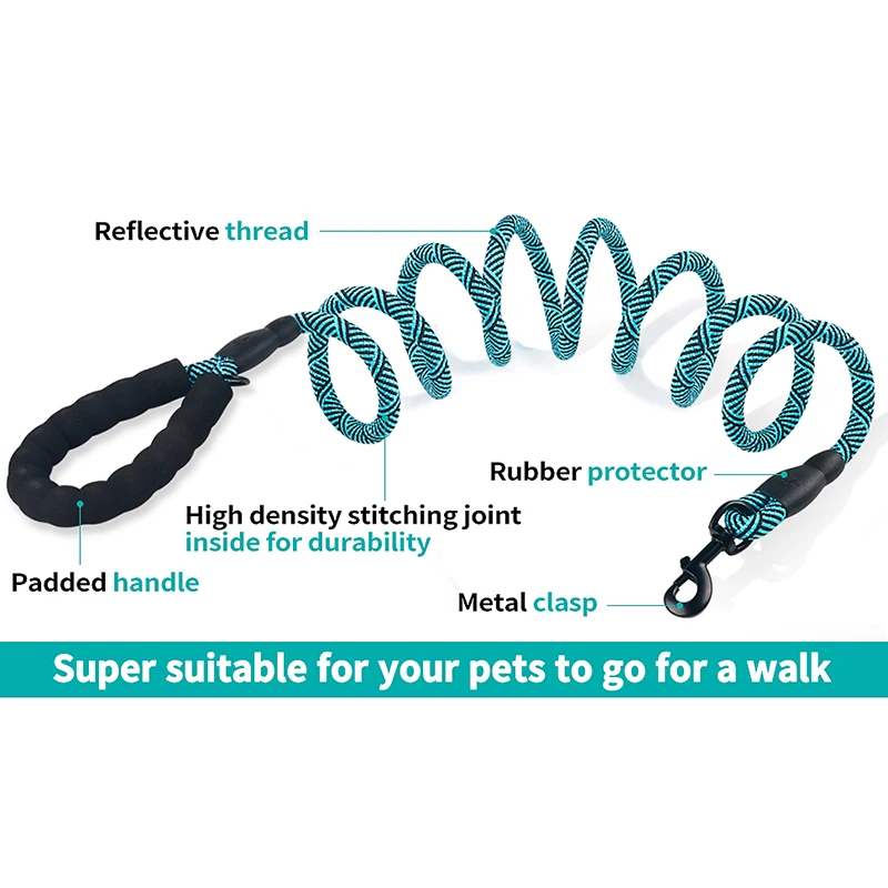 Benepaw-correa reflectante para perros medianos y grandes, asa acolchada y cómoda, resistente, para entrenamiento, senderismo - imagen 3