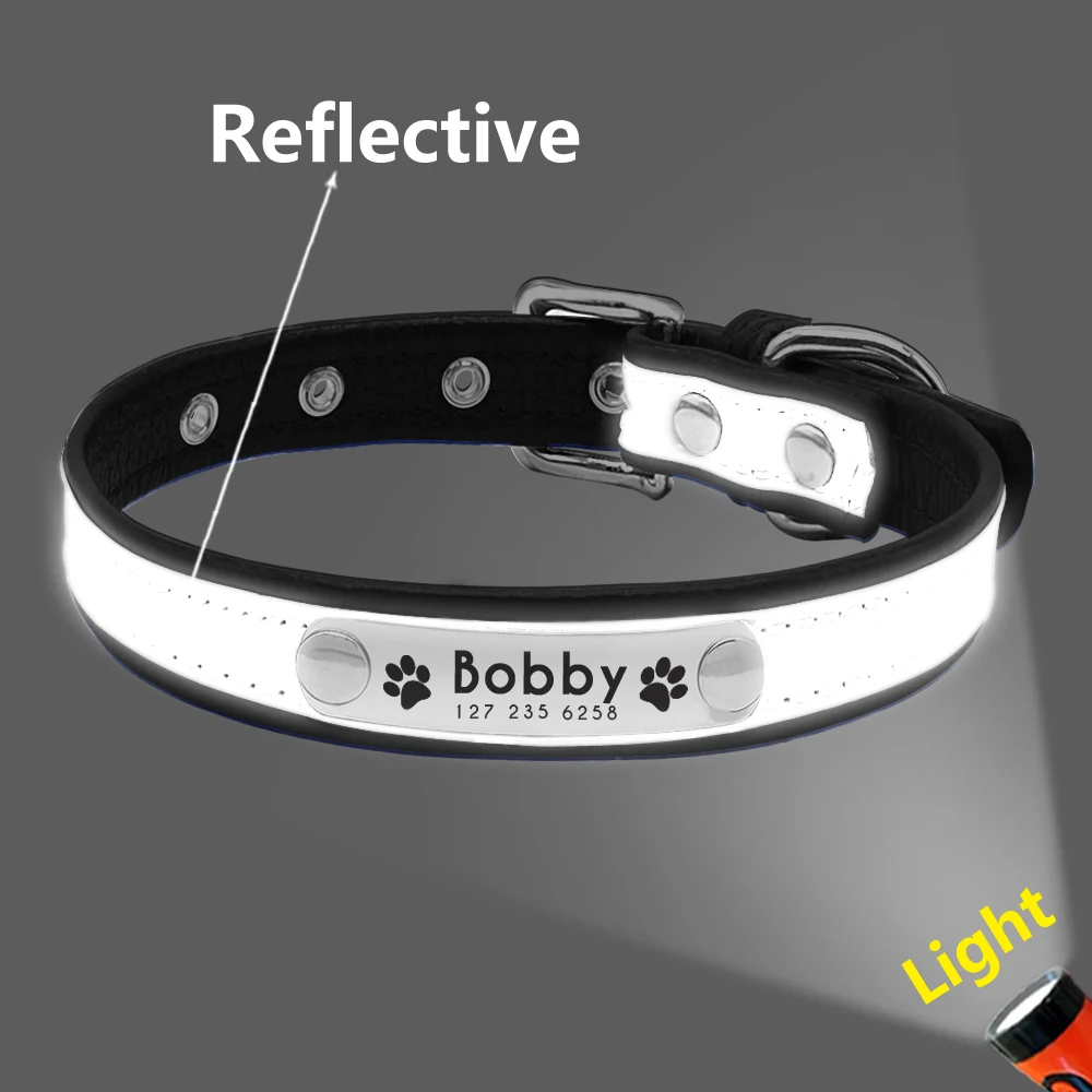 Un collar de perro reflectante con luz