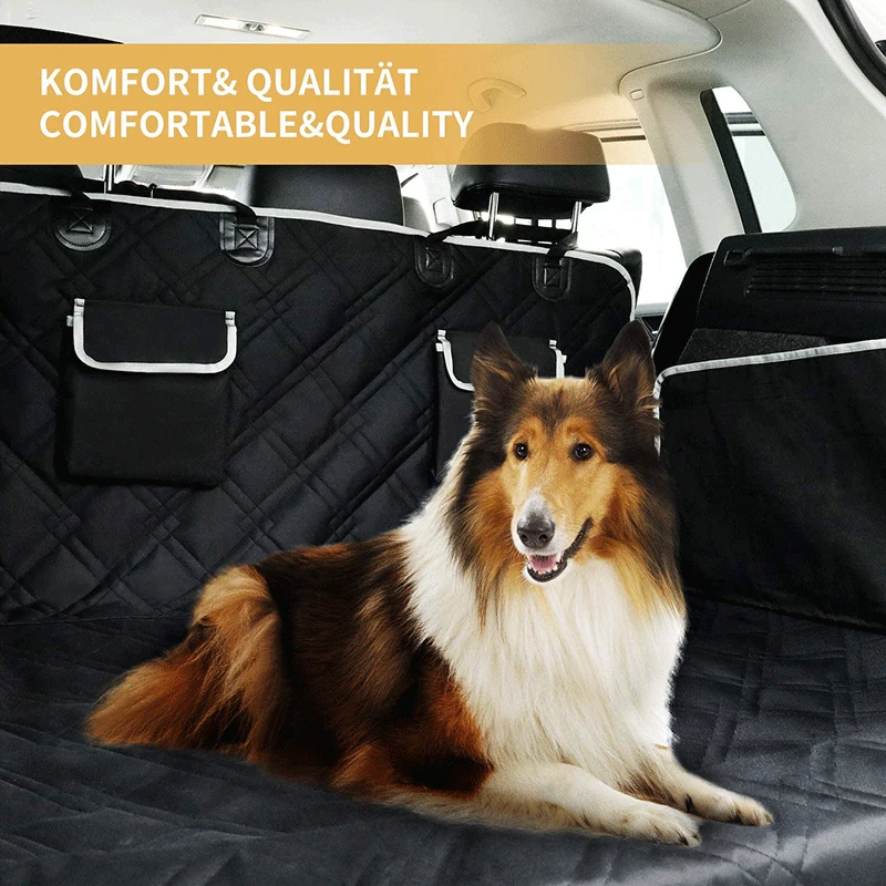 Benepaw Anti-scratch Pet Cargo Liner Mat For SUV Waterproof 2 Large Storage Pockets Nonslip Car Dog Seat Cover Machine Washable - imagen 2