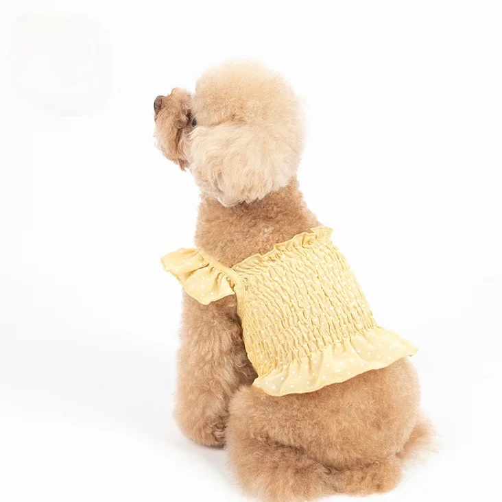 Vestido de ombligo de gasa para mascotas, ropa de peluche, chaleco de Panda, camisas para perros y niñas, ropa para cachorros, novedad - imagen 4