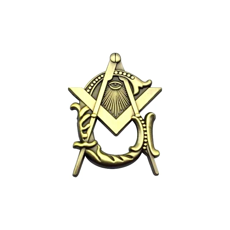 Alfileres de solapa multimasónicos gratis y aceptados Mason Knight templar brújula y broche cuadrado insignias de regalo con embrague de mariposa - imagen 2
