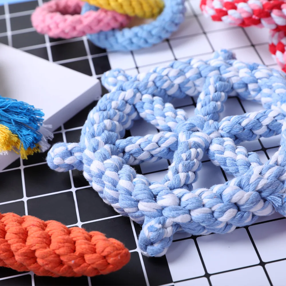 HOOPET-juguetes para masticar para mascotas, herramienta divertida para limpiar los dientes al aire libre, nudo de algodón para masticar, cuerda trenzada de hueso - imagen 5