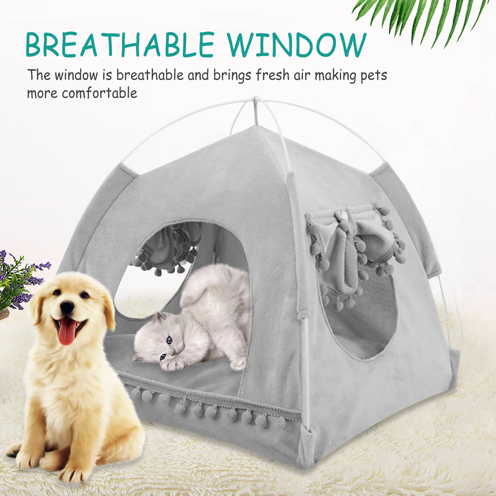 Tienda plegable portátil para mascotas, colchón de juego para perros y gatos, cama impermeable para perrera, tienda de campaña para perros, artículos para el hogar - imagen 3