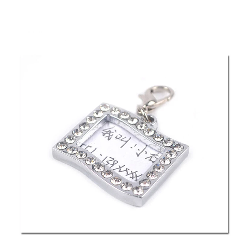 Etiquetas de identificación para perros y gatos, Mini colgante de diamante con forma de hueso, antipérdida, para Collar de perro, 1 unidad - imagen 3