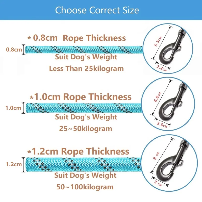 Correa fuerte para perro de 150/200/300cm, correas reflectantes para mascotas, correa para perro grande, pequeño, mediano y grande, remolque de arrastre, Golden Retriever - imagen 5