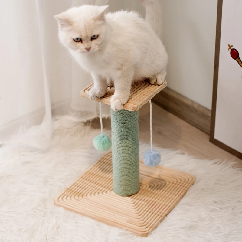 Rascador de garra de gato con bola colgante, juguetes interactivos, muebles estables y duraderos con cuerda de Sisal - imagen 3